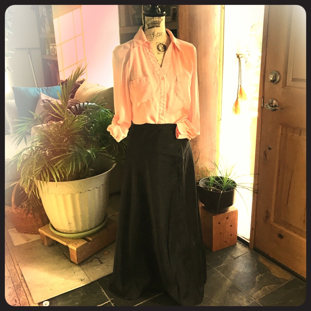 Taffeta maxi skirt
